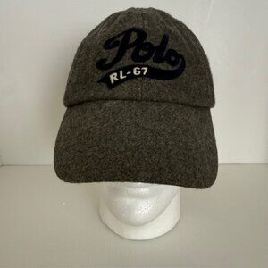 Polo Ralph Lauren Hat Cap Baseball Strap Back One Size Gray Wool RL-67 Mens